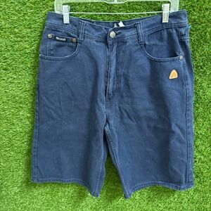 Akademiks Denim Shorts Size 34 Blue Embroidered Pockets Y2K‎ Vintage